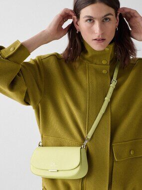 New Kate Spade Quinn Mini Crossbody Bag Refine Grain Leather Tennis Ball